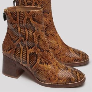 Miista Cybil Snakeskin boots. 100% leather, never been worn. Size 38!